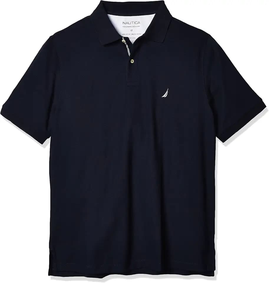 Nautica Men's Big and Tall Classic Fit Short Sleeve Solid Performance Deck Polo Shirt