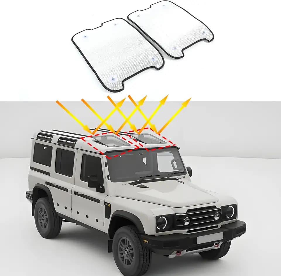 Car Sunroof Sun Shade Compatible with INEOS Grenadier 2020-2026, Foldable Glass Roof Sunshade Blocks 99% UV Rays and Keep Cool Auto Accessories
