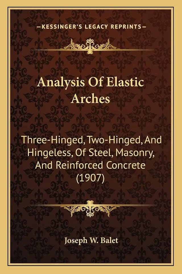 Analysis Of Elastic Arches: Three-Hinged, Two-Hinged, And Hingeless, Of Steel, Masonry, And Reinforced Concrete (1907)