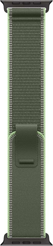 Apple Watch Band - Trail Loop - 49mm - Green/Neon - M/L - Black Titanium Finish