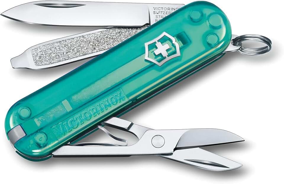 Victorinox Schweizer Taschenmesser, Klein, Classic SD, Multitool, Swiss Army Knife, Geschenk, 7 Funktionen, Klinge, Nagelfeile