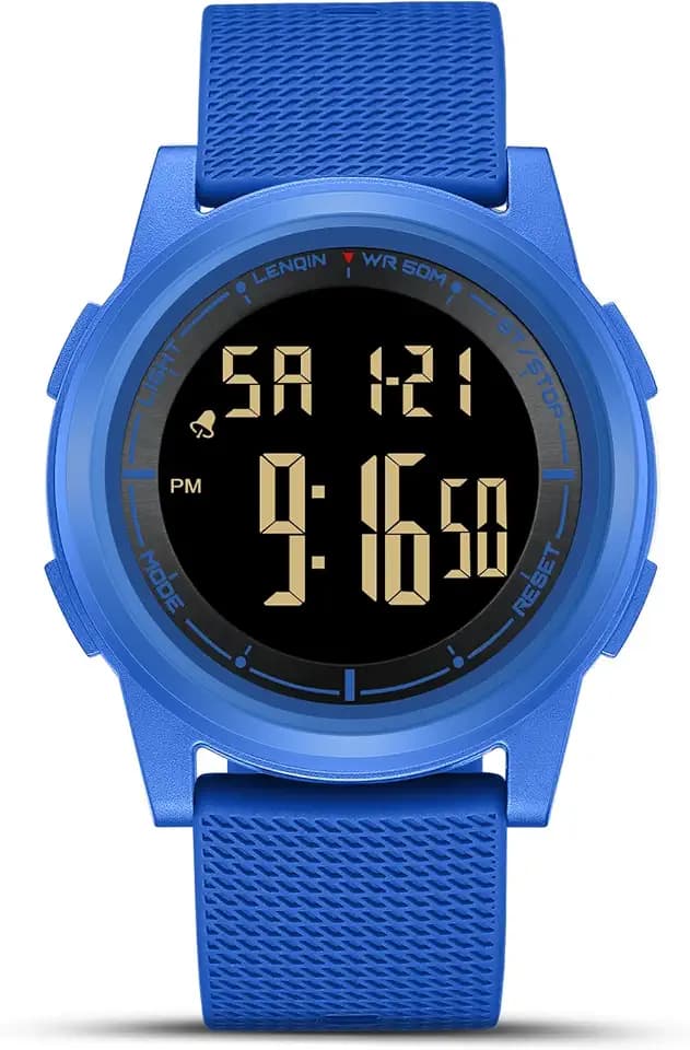 HANPOSH Mens Digital Watch Ultra Thin Sports Waterproof Watches for Men