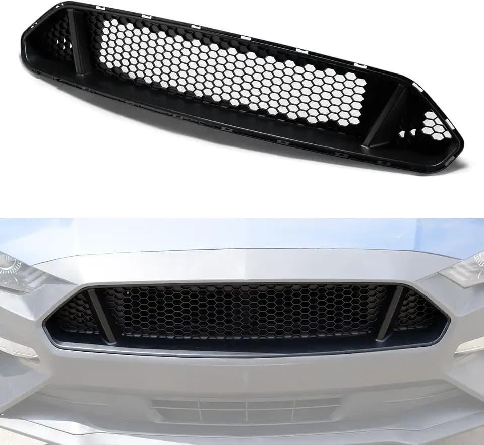 HAKA TOUGH Upper Grilles for Ford Mustang 2018-2023, Front Bumper Grill for Mustang Accessories GT Style Black Upper Hood Grille