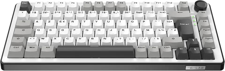 THE G-LAB Keyz Elite 300 WG - Kabellose Tastatur Mechanisch AZERTY FR | Kabellos Tri-Modus 2.4GHz/Bluetooth/Kabel, Mechanisch Hot-Swap, 5-Schicht-Gasket, RGB & Makros, Win/Mac, Gaming