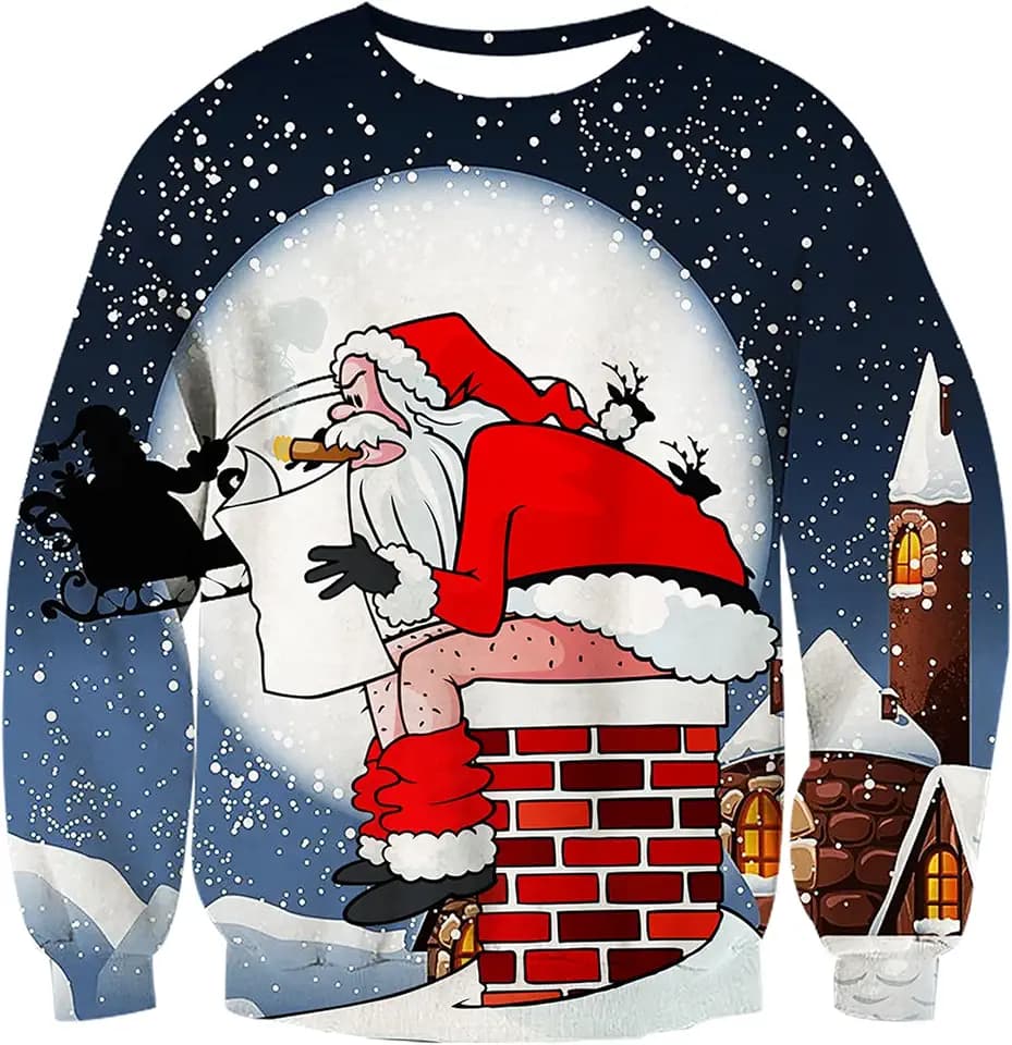 AIDEAONE Unisex Herren Damen Weihnachten Lustiges Sweatshirt Langarm T-Shirt