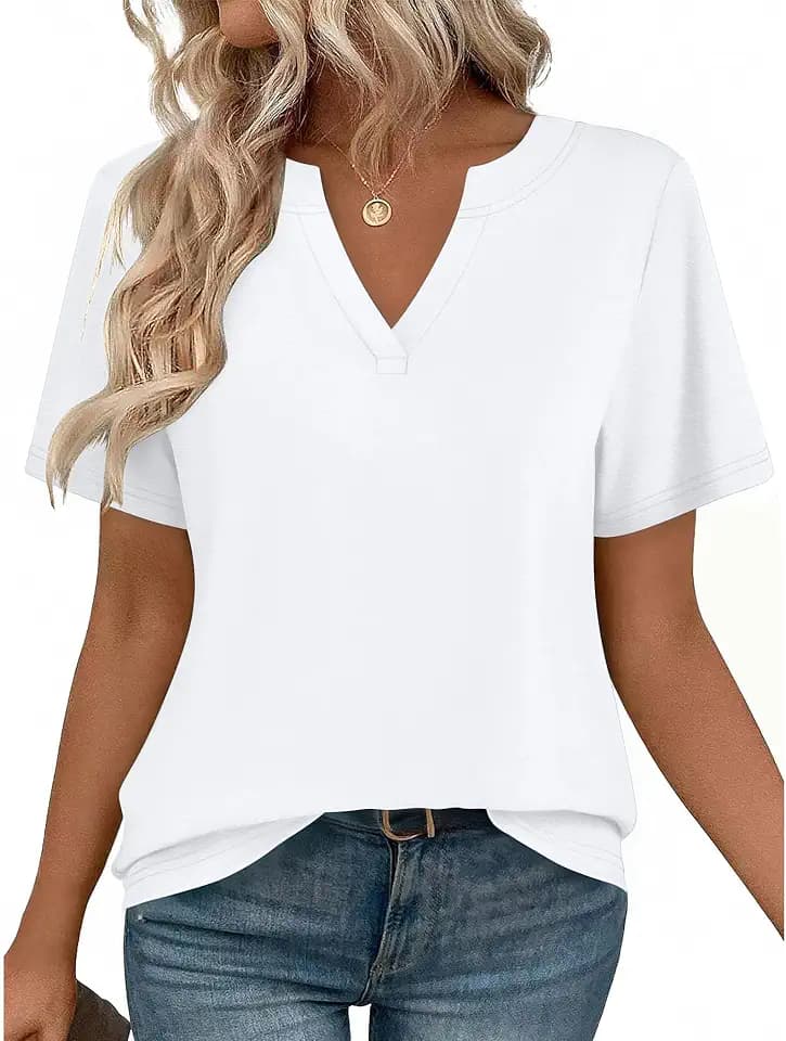Zeagoo Womens Tops Short Sleeve V Neck Tee Shirts Cute Dressy Casual