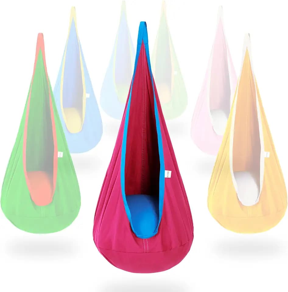 OUTREE Kids Pod Swing Seat, Cotton Sensory Swing for Indoor and Outdoor