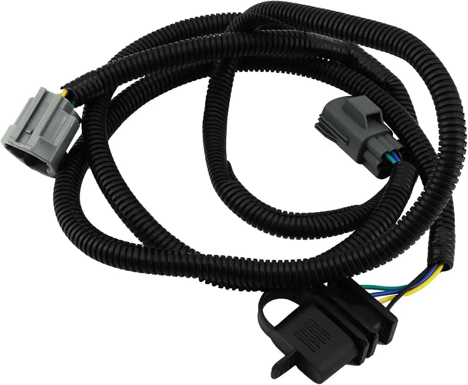 4-Pin Trailer Wiring Harness Compatible with Jeep Wrangler JK JKU 2007-2018, Tow Hitch Wiring Fit for Rubicon Sahara Sport Unlimited 2-Door 4-Door
