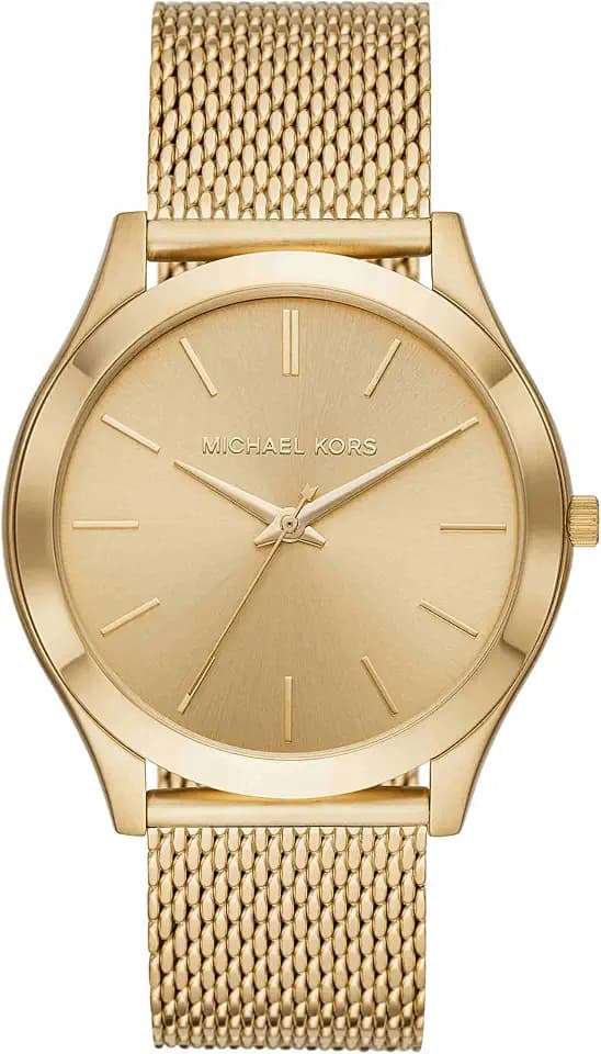 Michael Kors Runway Watch für Herren, Quarzwerk mit Edelstahl- oder Lederarmband, Gold-Ton, 44MM