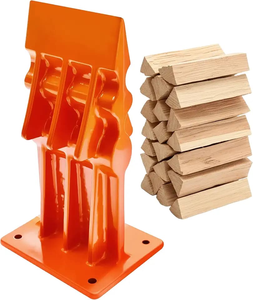 Relaxdays Holzspalter manuell, Stahl, HxBxT: 18 x 10 x 8 cm, orange
