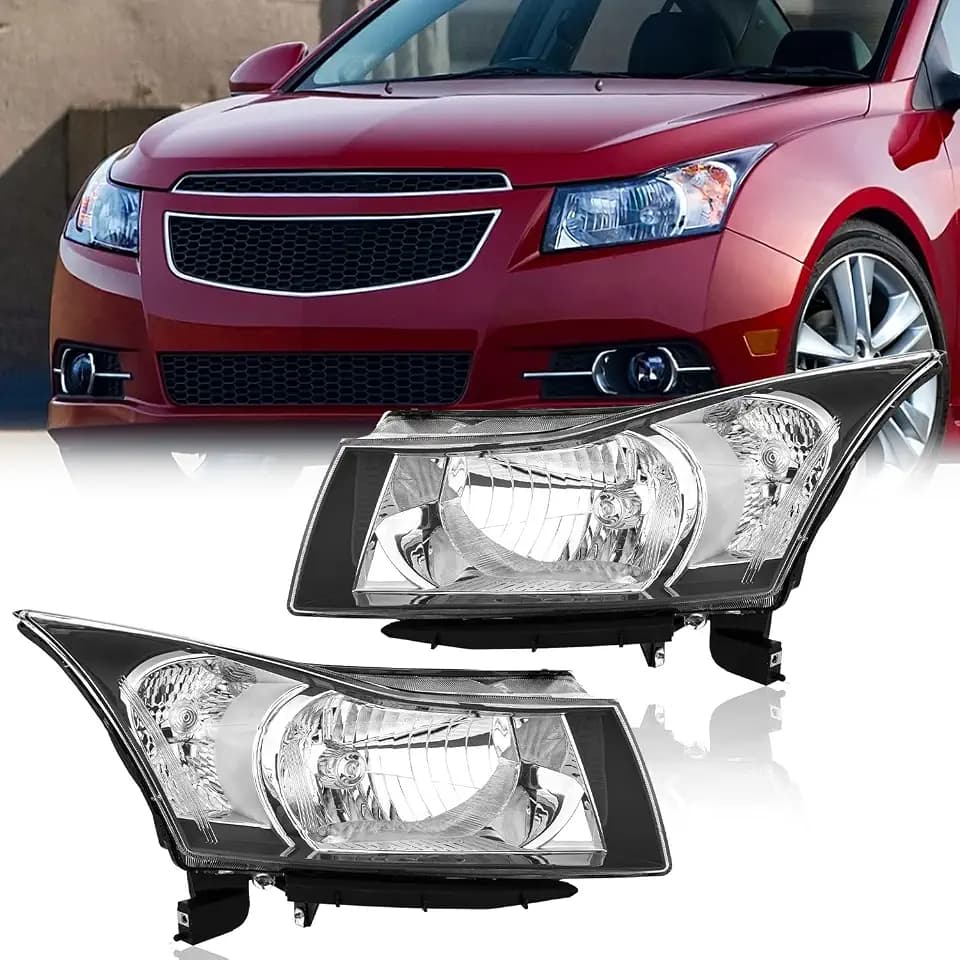 TODO Headlights Assembly Compatible with 2011-2015 Cruze Diesel Headlight Assemblies Headlamp Driver Left & Passenger Right Side