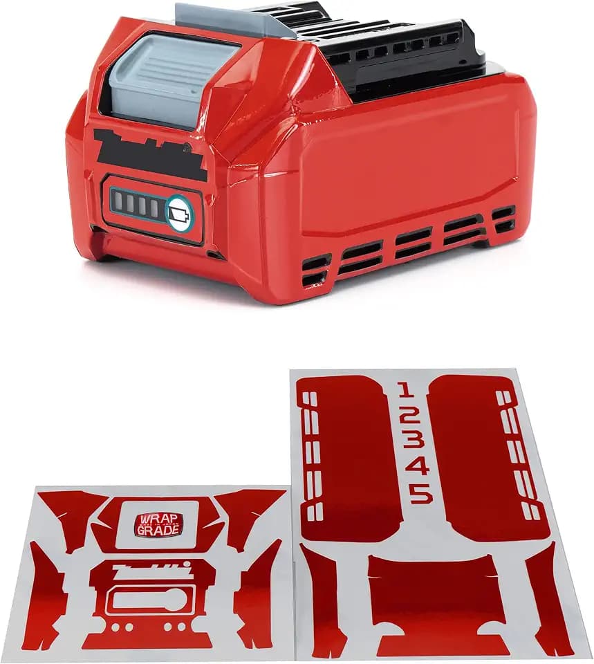WRAPGRADE Custom Wrap Sticker Aufkleber Set Kompatibel mit 40Vmax BL4025 XGT (Super Red)