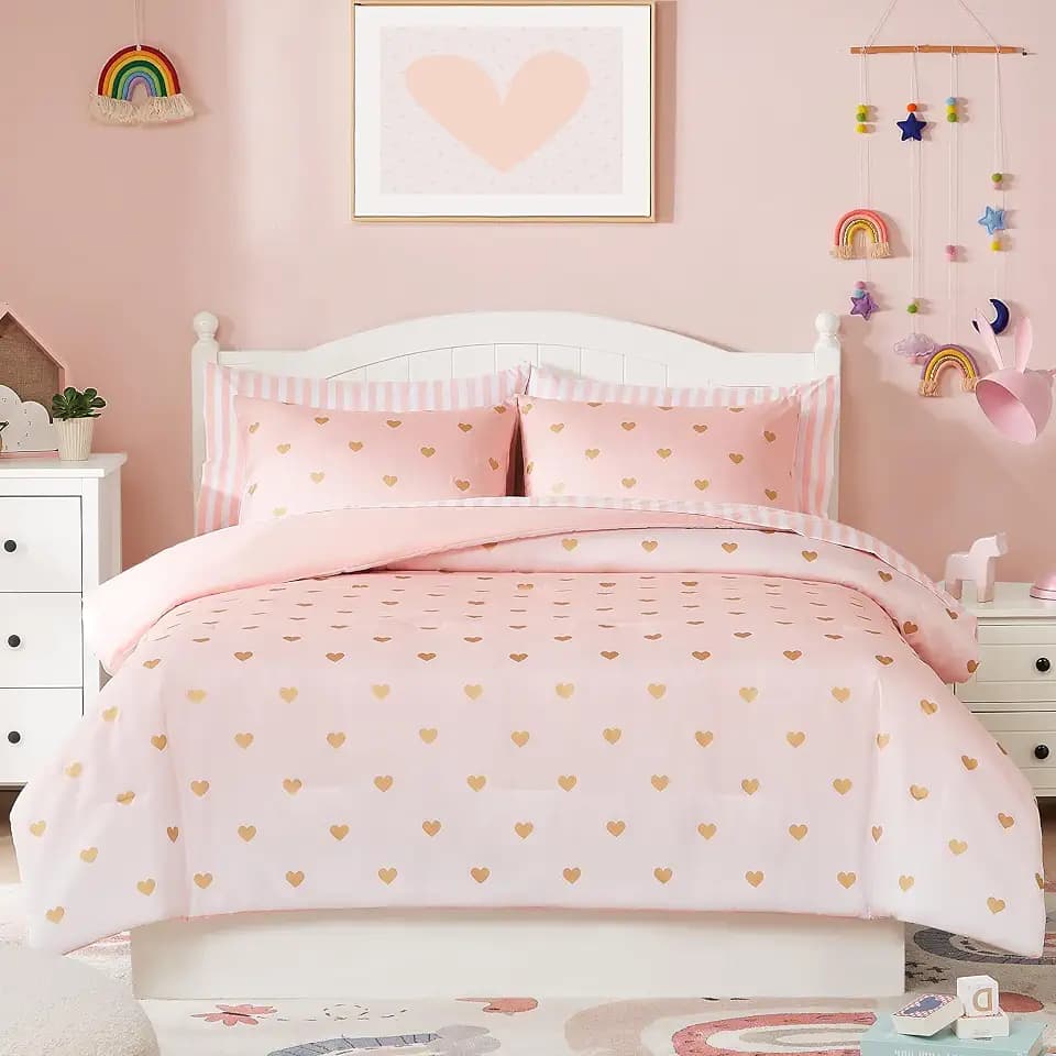 Twin Comforter Set with Sheets for Girls-5 Pieces Twin Bedding Sets