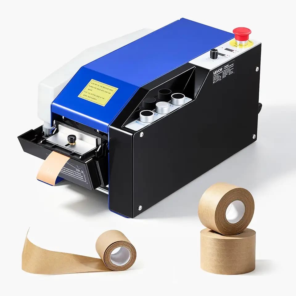 VEVOR Automatic Water-Activated Tape Dispenser, Electric Gummed Tape Cutter