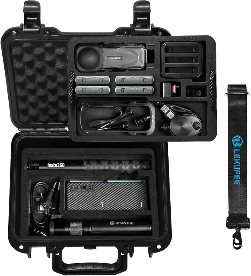 LEKUFEE Tragbare wasserdichte Tragetasche für Insta360 X5/X4 Air/X4/x3,Must-Have-Bundle,Starter-Bundle und Zubehör (nur Koffer)