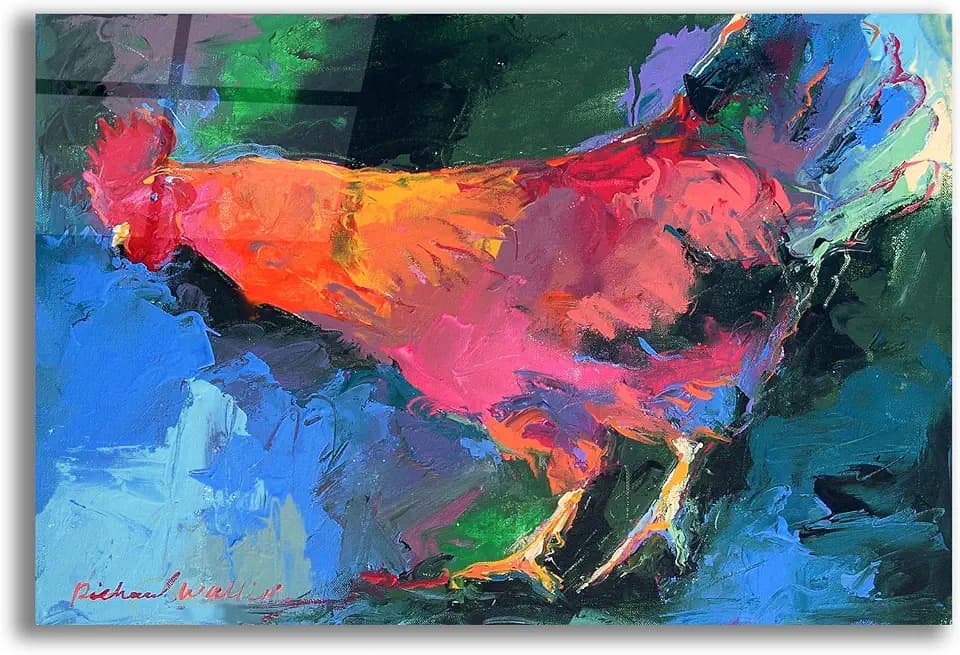 Epic Art 'Art Chicken' by Richard Wallich, Acrylic Glass Wall Art, 16"x12"