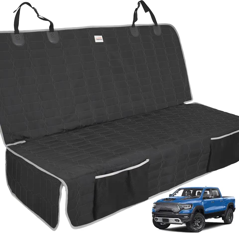 Reliadura Dog Car Seat Cover for Back Seat,Washable Bench Seat Cover for Truck,Non-Slip Backseat Cover Protector for F150/Ram1500/GMC Sierra/Toyota/Chevrolet Silverado,Car Seat Covers for Dogs