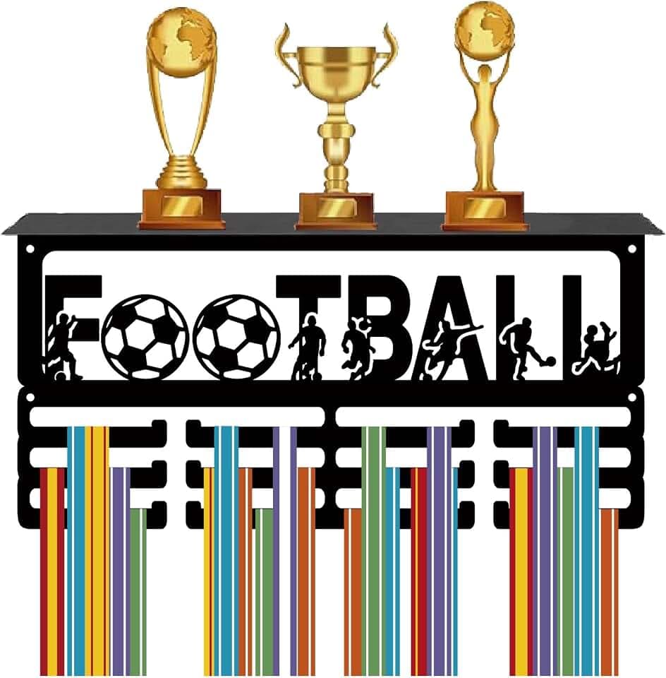 CREATCABIN Medaillenhalter-Medaillenaufhänger,Anzeige von Sportrennen,Wettbewerben,Auszeichnungen,Bändern,Organizer,Metallgestell,Trophäenregal,Rahmen Zum Aufhängen Läufern,Spielern,40x20cm