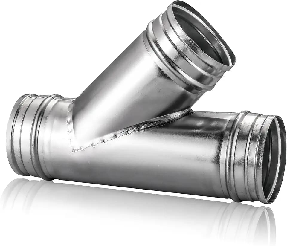 NYXOVA 3-Way Metal Duct Splitter, 4" 45° Branch Air Vent Connector, HVAC Hose Adapter, Metal Ventilation Pipe Splitter for Dryer, Exhaust, and Airflow Systems