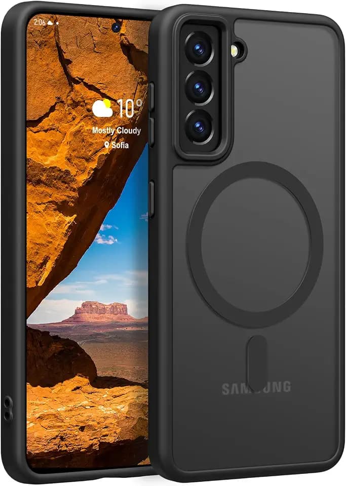 Rayboen for Magnetic Matte Samsung Galaxy S21 Case, Black