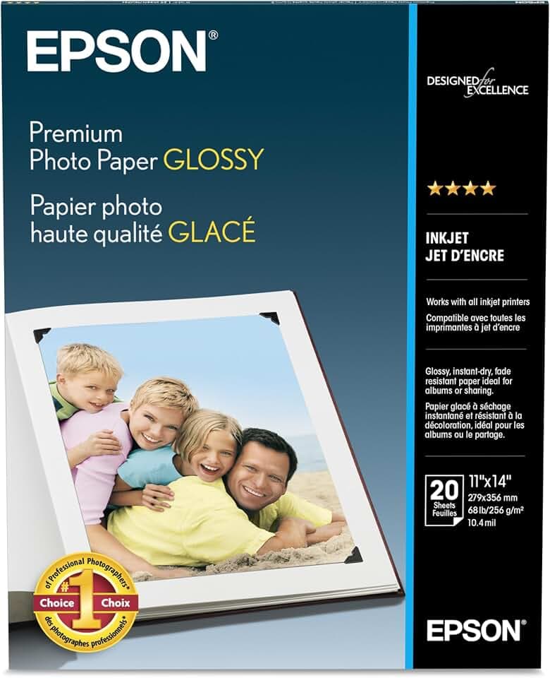 Epson Premium Photo Paper Glossy 11x14 20 sheets S041466