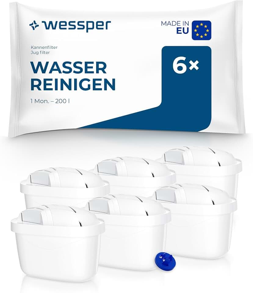 Wessper wasserfilter kartuschen, zusätzlicher für PIN Brita kanne -6 Stück