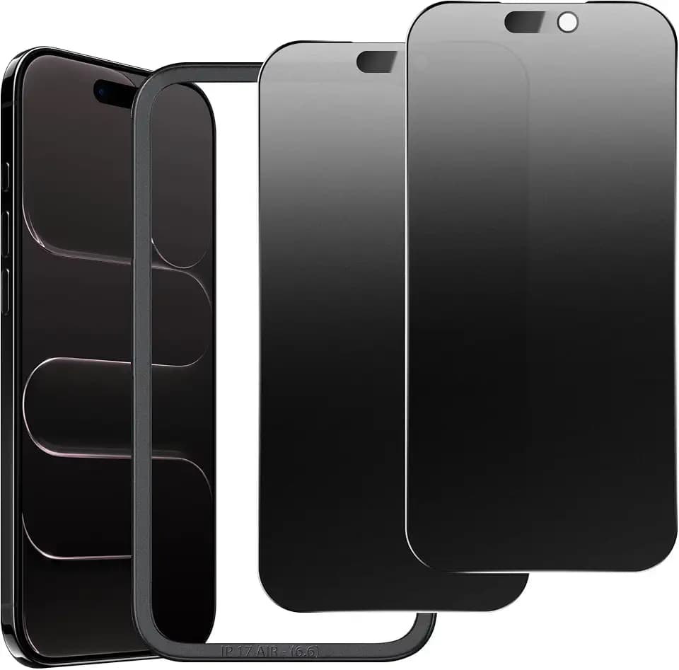 2 Pack Matte Privacy Screen Protector for iPhone 17 Air Screen Protector Anti-Glare, Anti-Spy Tempered Glass Film, Smooth and Responsive Touch Anti-Scratch Glass