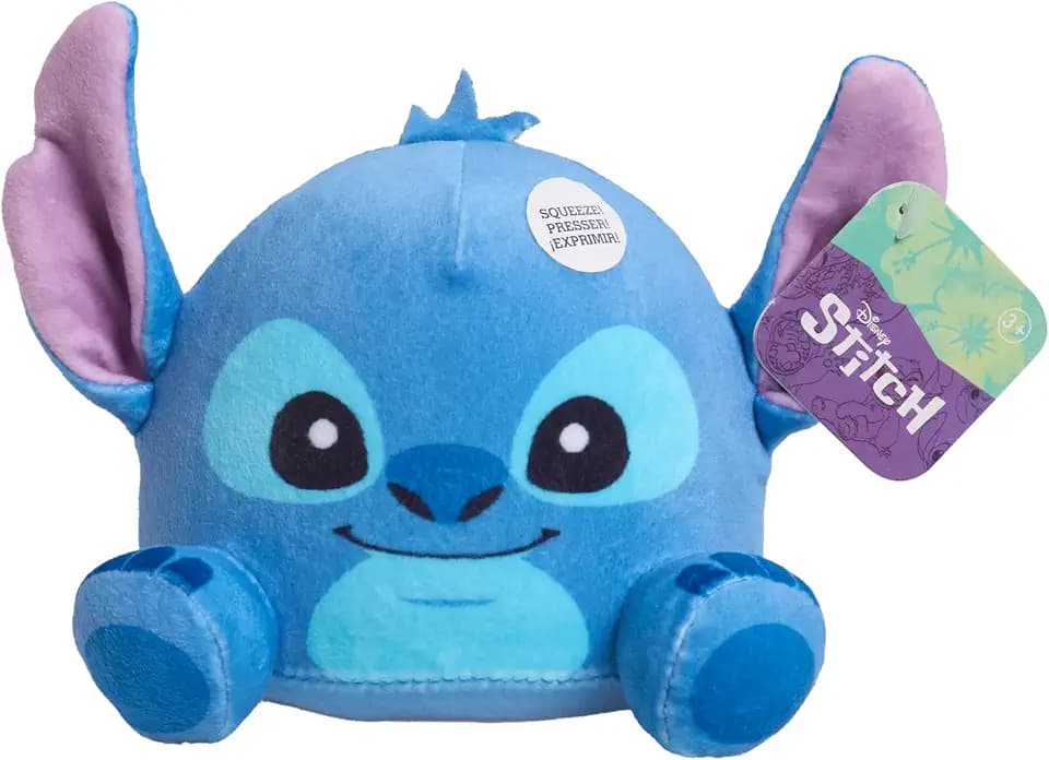 Disney Stitch Small Weighted Stitch Plush, 4 Inch Plush, Stuffed Animal, Alien, Kids Toys for Ages 3 Up by Just Play