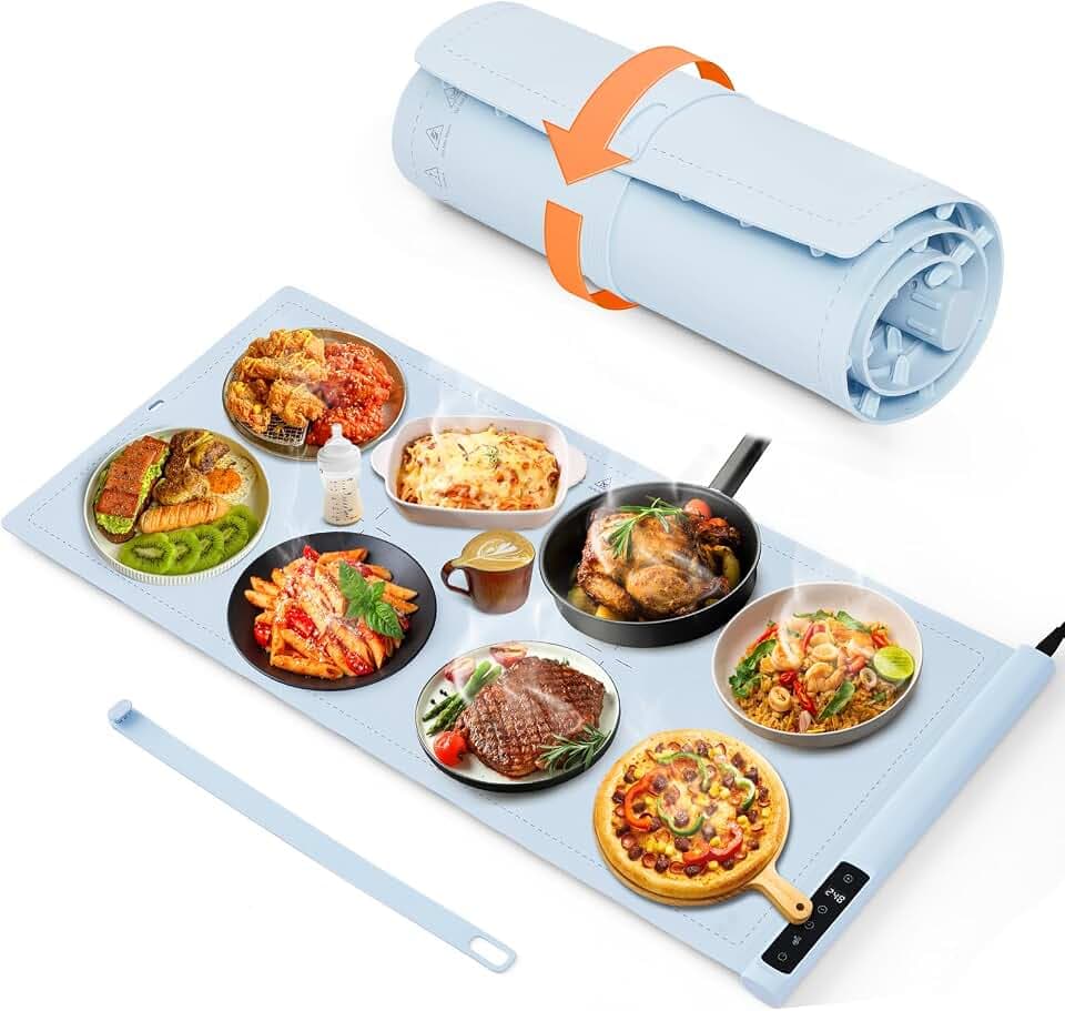 Warming Mat For Food Extra Large- 36"x16" Electric Warming Trays for Buffets Party, Food Warmers For Thanksgiving, Christmas House Warming Gift, Portable Heating Mat with 9 Temp Settings & 6H Timer