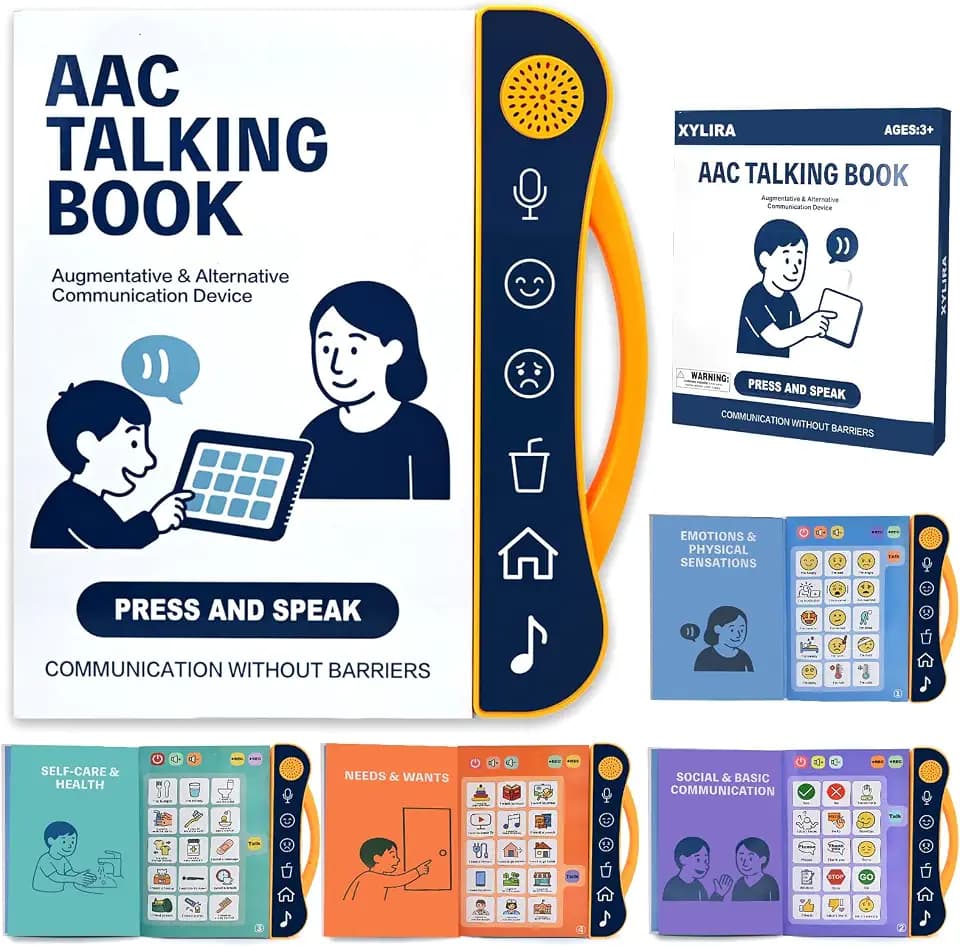 AAC Device for Autism, Communication Board for Nonverbal Kids & Adults, Speech Therapy Materials with 8 Programmable Buttons & Adjustable Volume, Gifts for People with Autism Classroom Must Haves