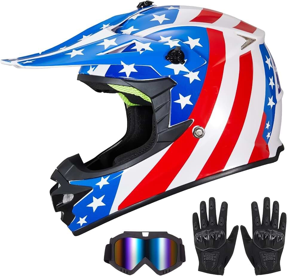 Youth Kids Dirt Bike Helmet,DOT Approved Full Face Motocross Set