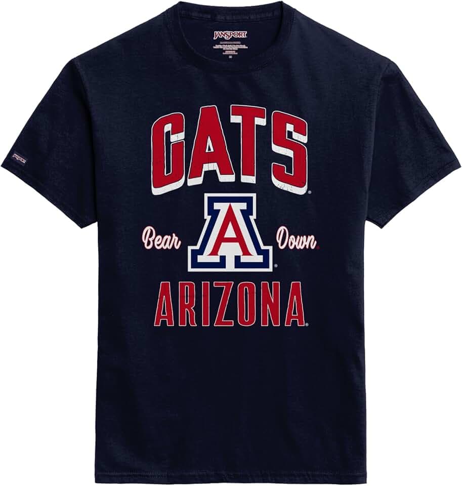 JanSport NCAA Officially Licensed Campus Short Sleeve T Shirt for Men, Soft & Breathable Pre-Shrunk Cotton Crewneck T Shirt