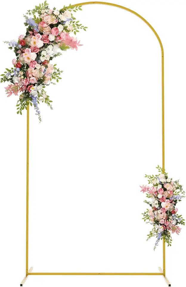 Asee'm 6.6FT Gold Metal Arch Backdrop Stand Wedding Balloon Background