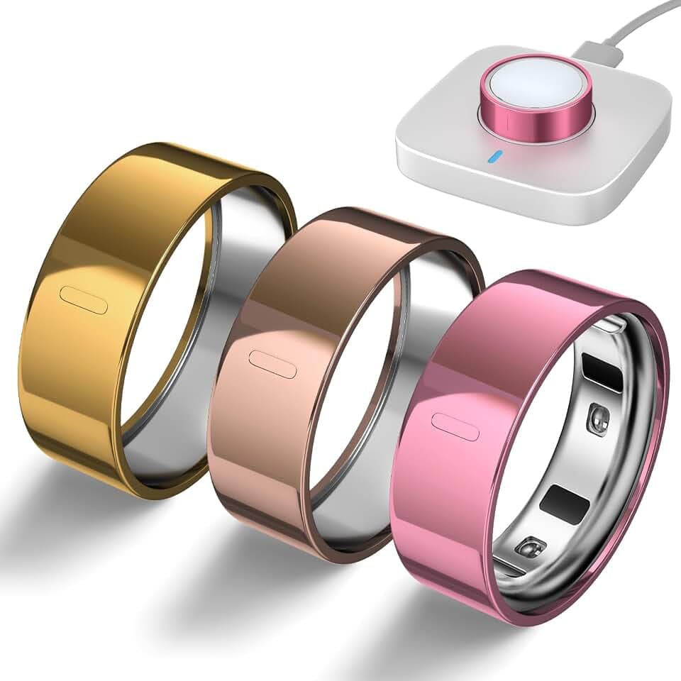 3 Pack Ring Cover Compatible with Oura Ring Gen 4/Gen 3 Horizon/Heritage, Upgraded Anti-Scratch TPU Protector for Men Women, NOT for Oura Ring 4 Ceramic (Gold+RoseGold+RosePink, Size 7)