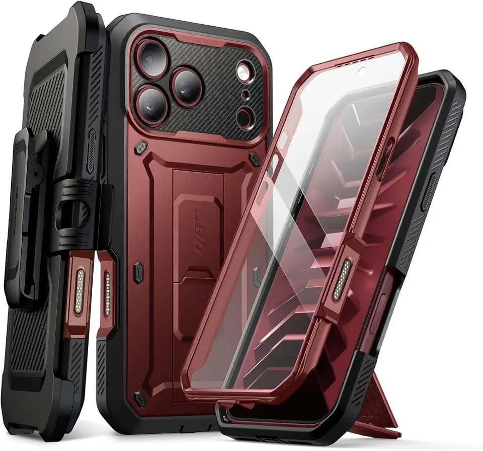 SUPCASE for iPhone 18 Pro Max Case/ 17 Pro Max Case, Belt Clip, Burgundy