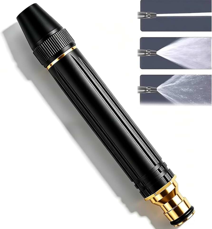 2026 New Pressure Garden Hose Nozzle, Adjustable Power Washer Nozzle for Car Washing, Patio Cleaning & Garden Watering, Heavy Duty Leak-Proof Water Hose Nozzle(All-metal)