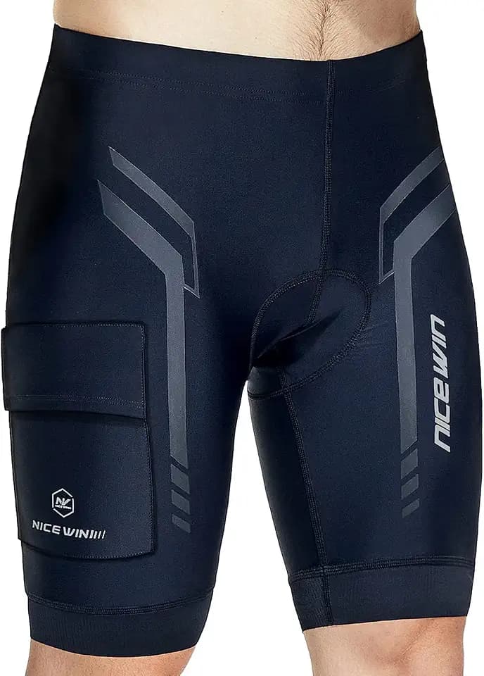 NICEWIN gepolsterte Mountainbike-Shorts für Herren, leicht, atmungsaktiv, für Radfahren, MTB, halblange Hosen mit Taschen