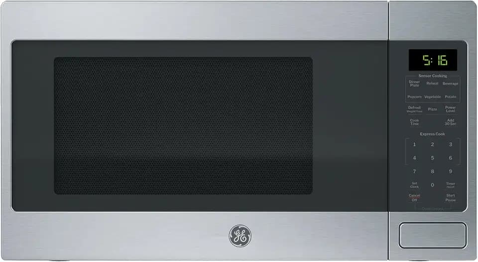 GE Countertop Microwave Oven, 1150 Watt, 1.6 Cu. Ft., Stainless Steel