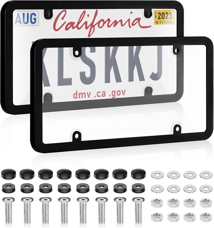 Clear License Plate Protector Covers & Frames Plastic Fits US Plate