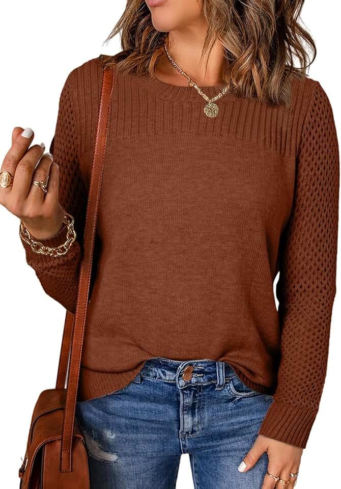 EVALESS Womens Sweaters 2026 Trendy Fall Winter Dressy Casual Knit Pullover