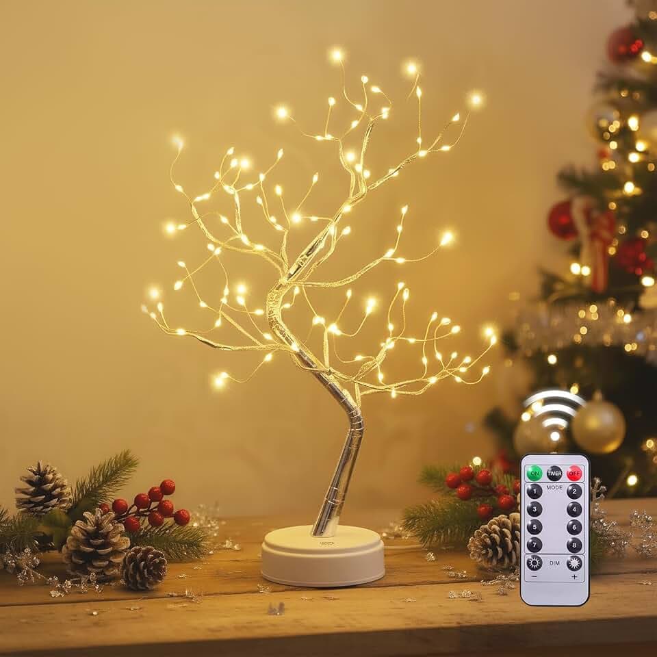 LED Baum, Verstellbaren Zweigen Lichterbaum, Warmweißes Licht für Romantische Atmosphäre, Ideal Als Lichterkette Innen Dekoration für Wohnzimmer, Küche, Feiern, 108 LED