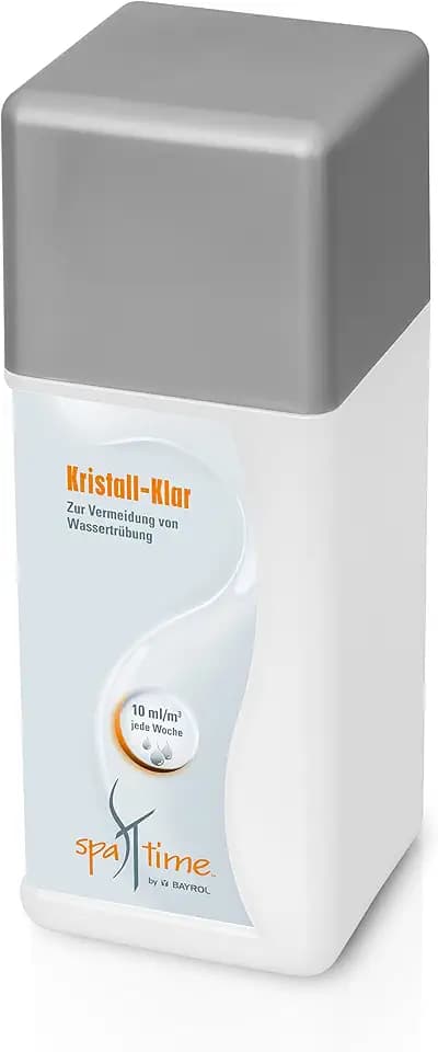 SpaTime by BAYROL - Kristall-Klar 1 L - Konzentrierter Klareffekt - verhindert Wassertrübungen und sorgt für kristallklares Wasser - für alle Filterarten, Grau
