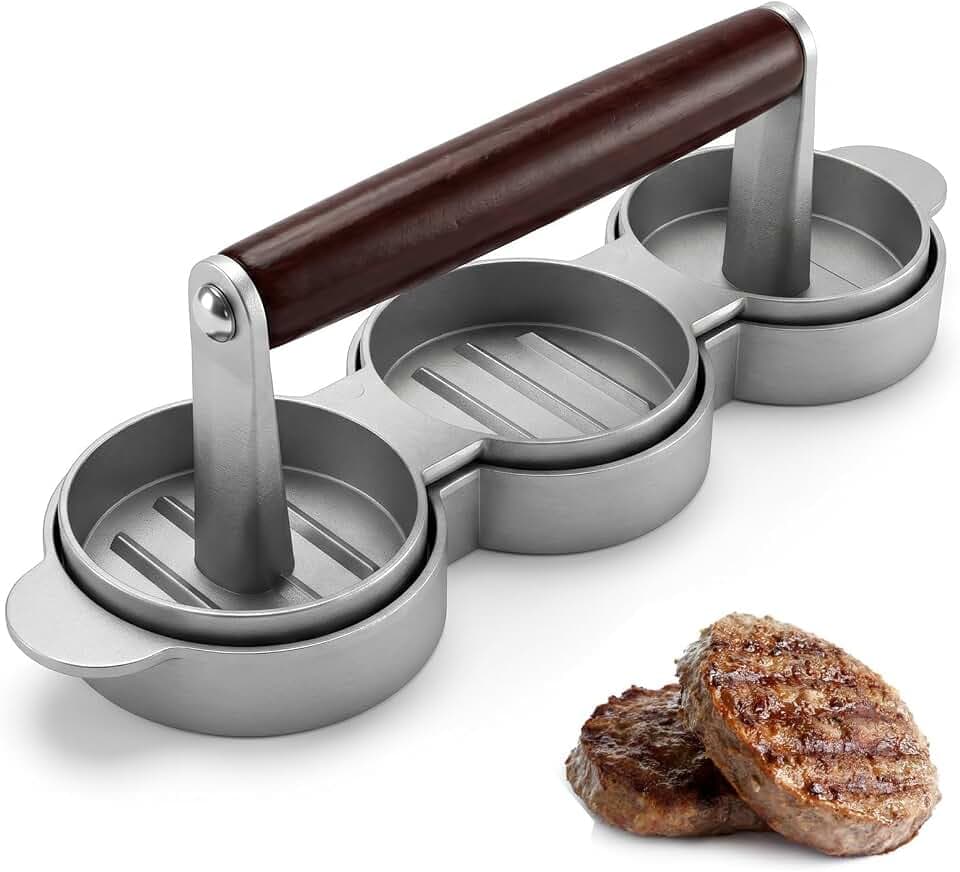 Sausage Patty Maker,Can Make 3 Meat Patties At A Time,Mini Burger Press,Sausage Patty Press,Sausage Press,Hamburger Patties Sausage Mold Burger Patties Slider Press for Slider Burger Press