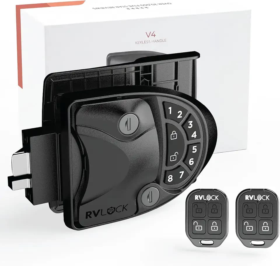 RVLock V4 Keyless RV Door Lock, Full Metal, for Campers/5th Wheels/Trailers