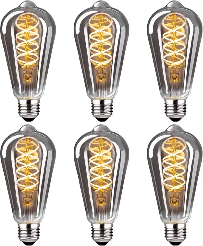 Glühbirne E27 LED Vintage 6W Dimmbar Warmweiß ST64-6 Stück