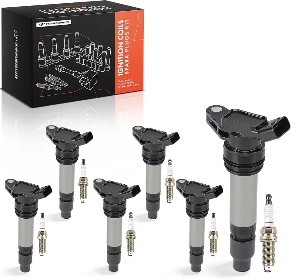 A-Premium Set of 6 Ignition Coil Pack and Iridium Spark Plugs