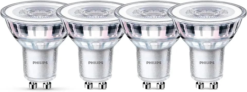 Philips LED Classic GU10 Spot, 6500K kaltweißes Licht, mattes Glas, 4er-Pack