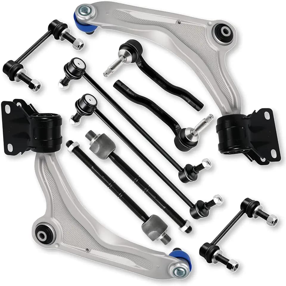 10PCS Front Lower Control Arm for Ford Fusion 2013-2017, for Lincoln MKZ 13-18 2013 2014 2015 2016 2017 2018 W/Sway Bar Link Tie Rod End OE# K623000 K623001 K750740 K80252 ES801110 EV801122