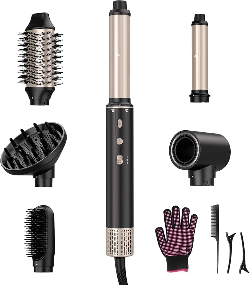 Mythsight StyleVibe 6-in-1 Air Styler with Hair Dryer & Auto-Wrap Curlers