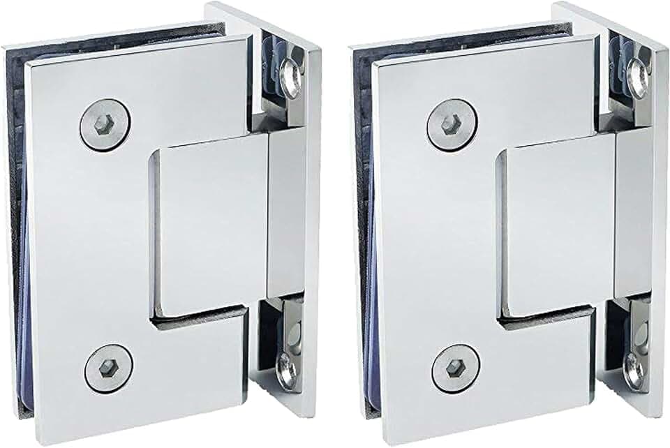 Alise Glass Shower Door Hinges,90° Hinges for Glass Door,Polished Chrome,2P